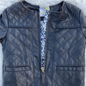 2T Girls OshKosh B’Gosh faux pleat Leather Jacket